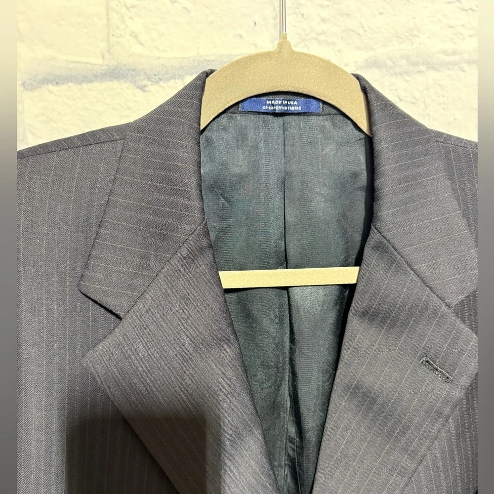 Men's Ted Baker London Navy Pinstripe Blazer, 42L, (See Description)